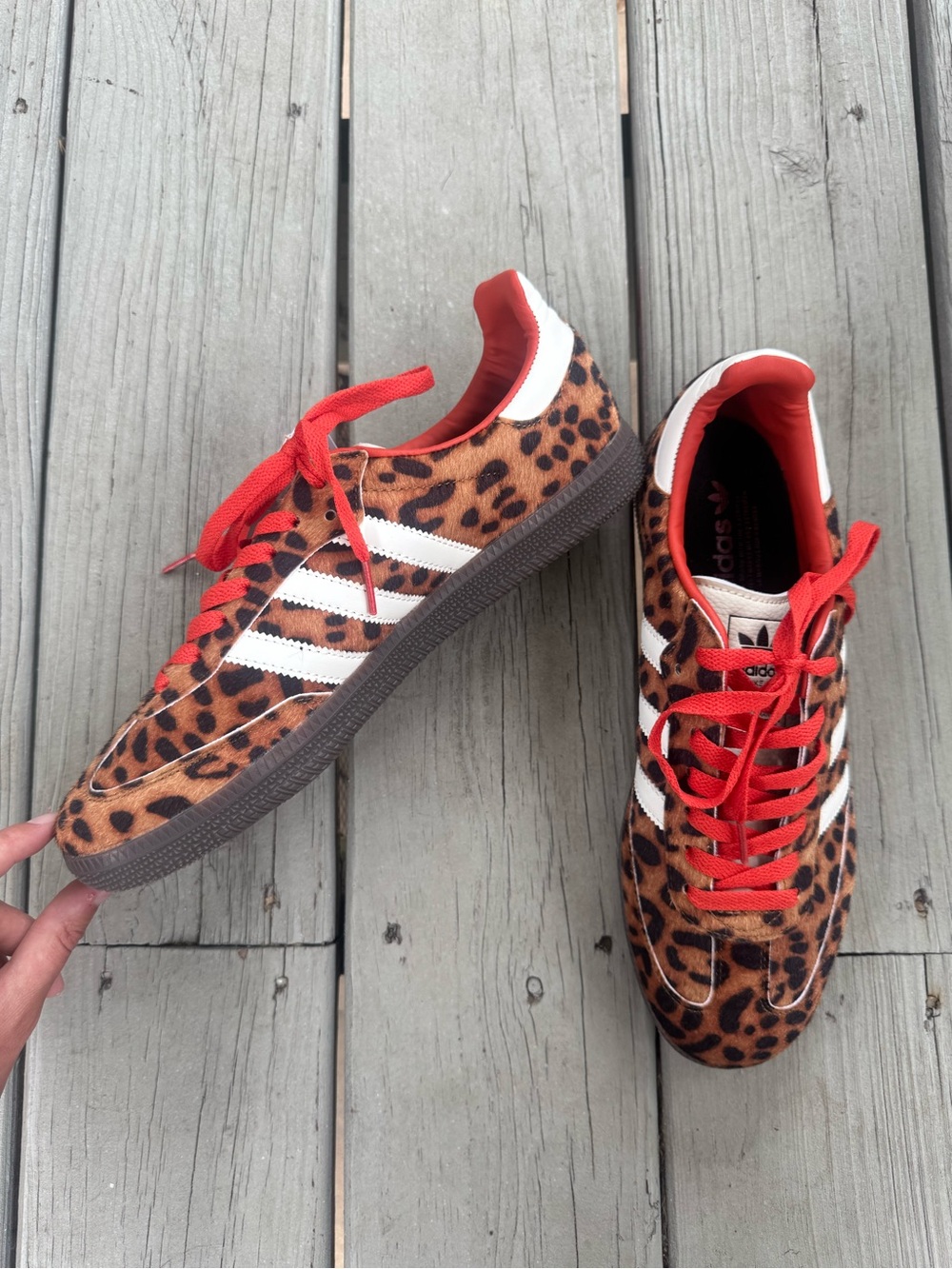 BRAND NEW Adidas Originals Leopard Print Sneakers - fits like women’s 9.5! - Picture 2 of 4